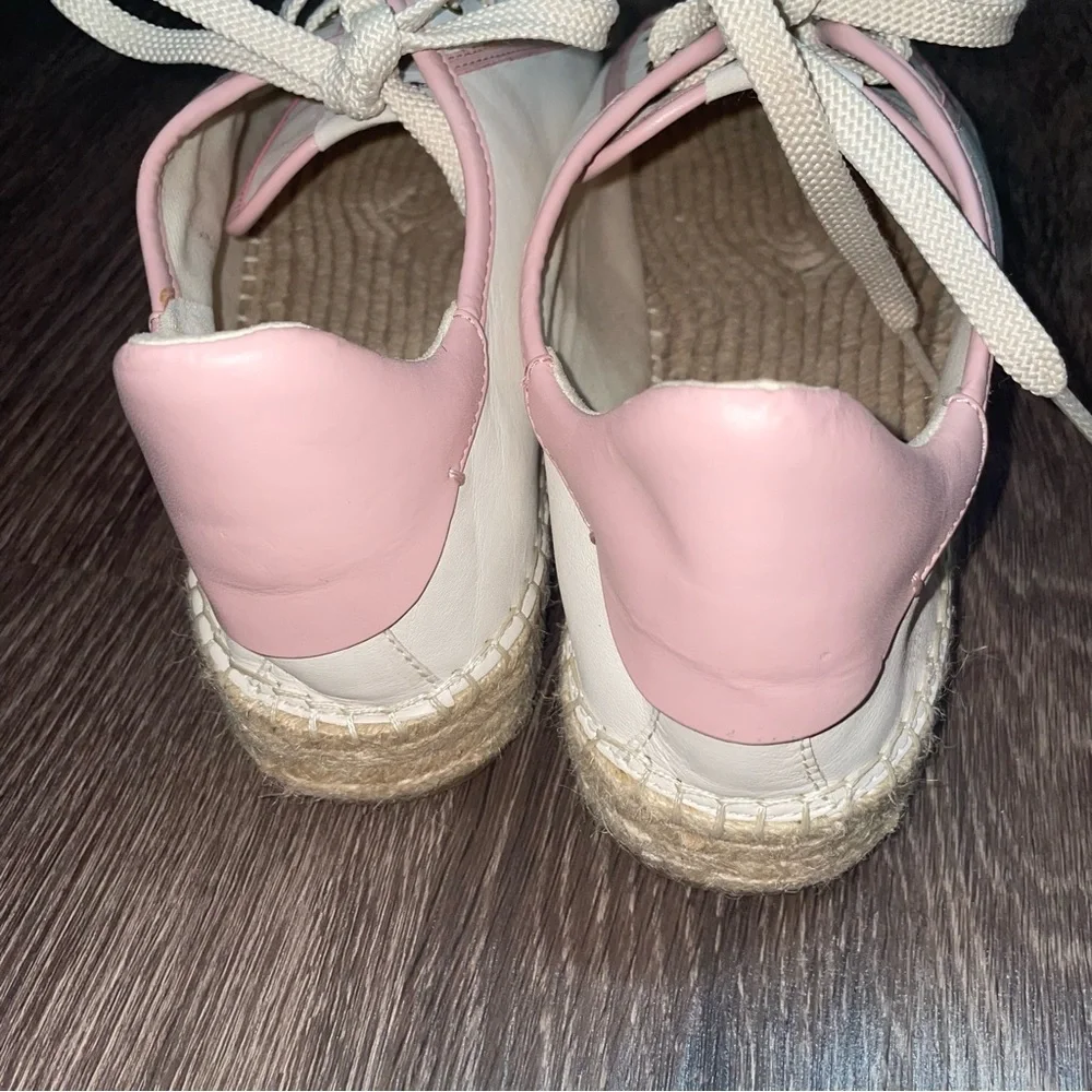 Coach Cate Pink and Cream Espadrille Sneakers size 10